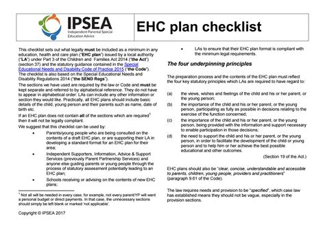 Ipsea Ehc Plan Checklist By Torbaycdt Issuu