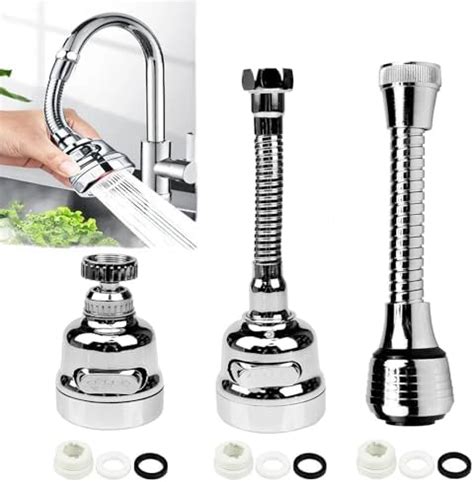 Faucet Sprayer Attachment Flexible Tap Extension Aerator 360 Degree ABS