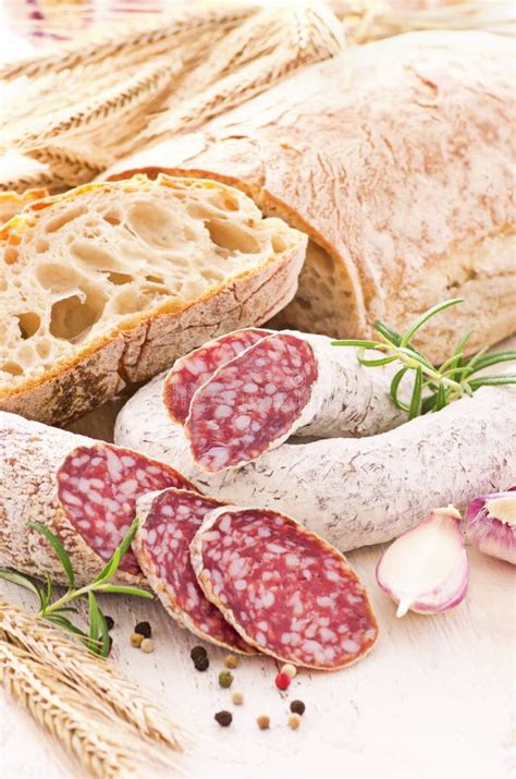 Italian Ham And Salami With Herbs Stock Photo Image Of Breakfast