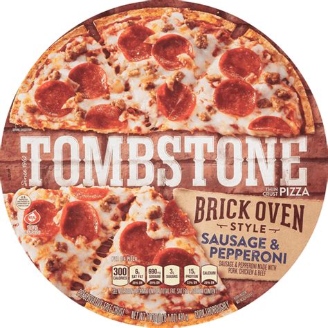 Tombstone Pizza Thin Crust Sausage And Pepperoni Brick Oven Style