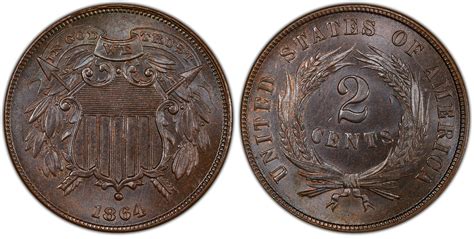 1864 2C Small Motto, BN (Regular Strike) Two Cent - PCGS CoinFacts