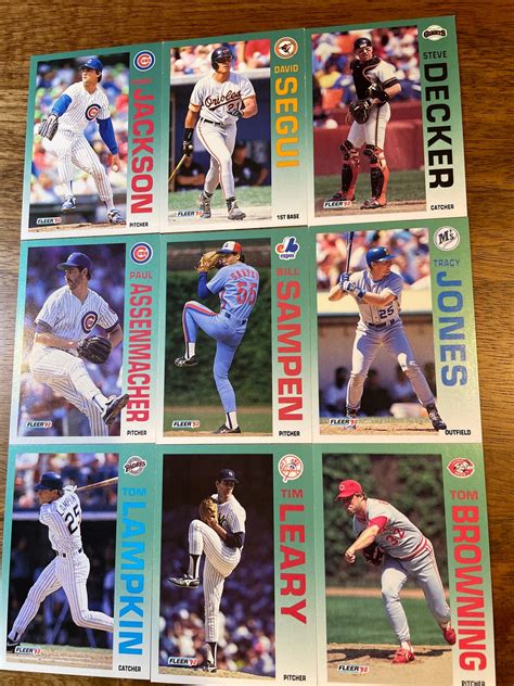 Fleer Baseball Cards Set Of Includes All Cards In Etsy