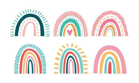 Boho Rainbow Vector Art Icons And Graphics For Free Download