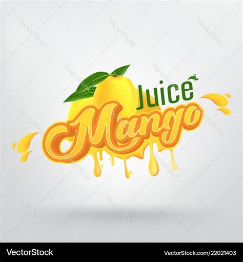 Mango juice brand company logo design Royalty Free Vector