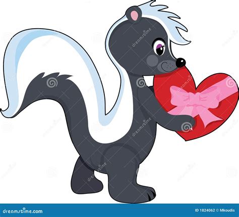 Valentine Skunk Stock Vector Illustration Of Cute Candy 1824062