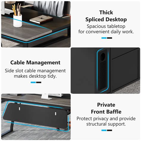 L-Shaped Desk, 70.8 Inch Executive Desk with 47.2 Inch File Cabinet – MecaWorks – EGYPT