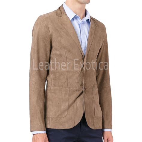 Suede Leather Men Blazer Leatherexotica