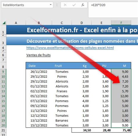 D Couvrir Les Plages Nomm Es Dexcel Utilisation Et Int R T Excel