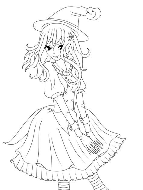 Anime Witch Coloring Pages Witch Coloring Pages 100 Pictures Free