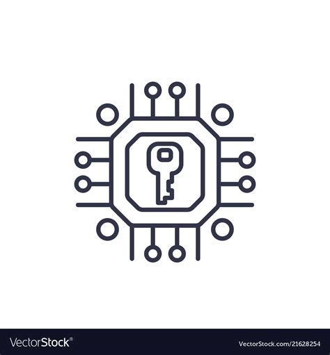 Encryption Cryptography Linear Icon Royalty Free Vector