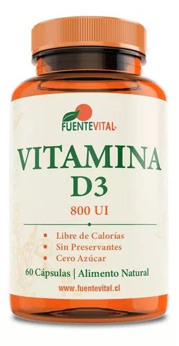 Vitamina D3 800 Ui 60 Cápsulas Vegetales Fuente Vital Cuotas sin