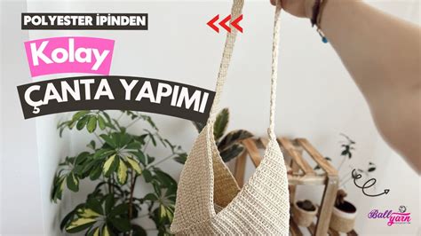 BALLYARN POLYESTER MACRAME İLE KOLAY YAZLIK ÖRGÜ ÇANTA YAPIMI