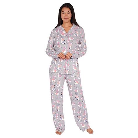 Womens Nite Nite By Munki Munki Pajama Shirt And Pajama Pants Set