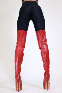 Arollo Overknee Boots Rachel Genuine Red Leather Eu