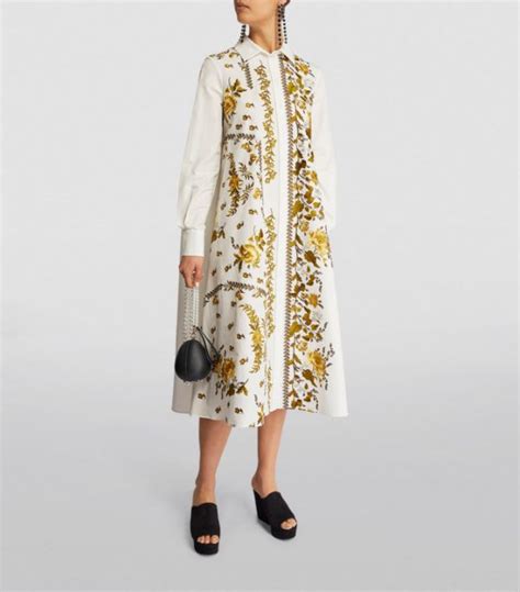 Womens ERDEM Multi Floral Shirt Midi Dress Harrods UK