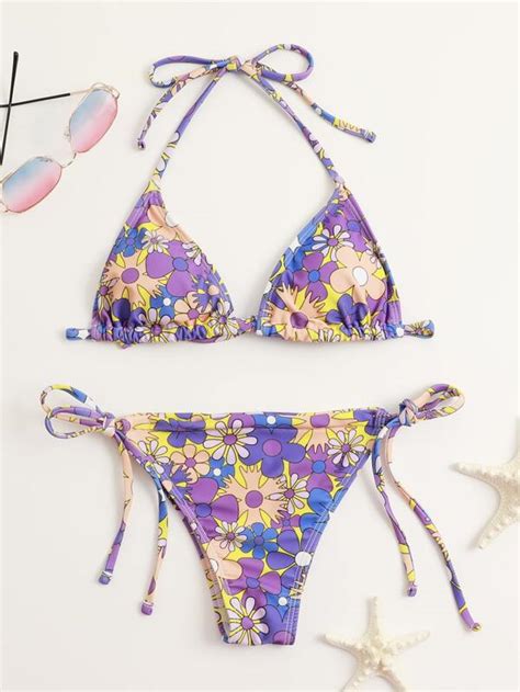 Is That The New Floral Triangle Thong Bikini Swimsuit Romwe Usa