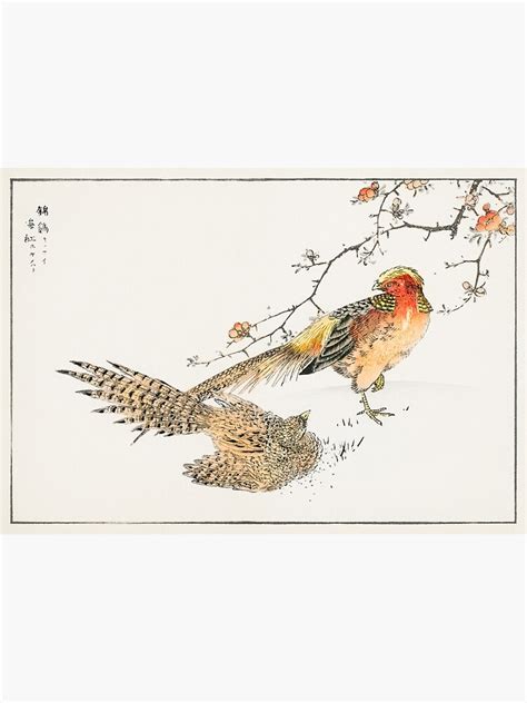 Pheasant Japanese Painting Golden Poster For Sale By Flemms Redbubble