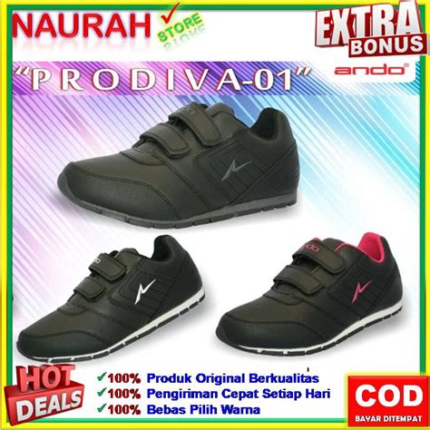 Jual SEPATU ANDO ORIGINAL PRODIVA JUNIOR V KOOL 3M VELCRO Hitam Putih