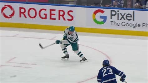 Sjs Tor Thrun Scores Goal Against Martin Jones San Jose Sharks