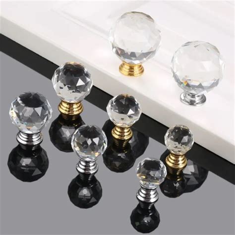 Boutons D Armoire En Verre Cristal Clair Diamant Poign Es De Porte