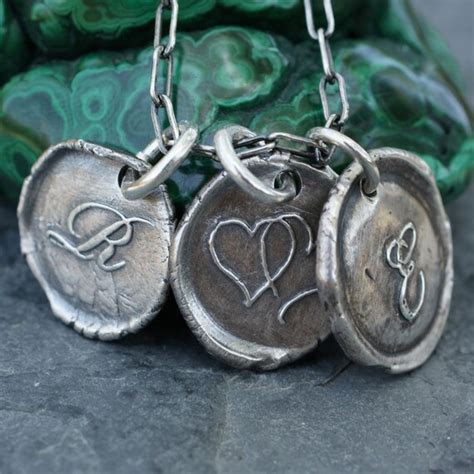 Items Similar To Wax Seals In 3 Fine Silver And Sterling Silver Chain