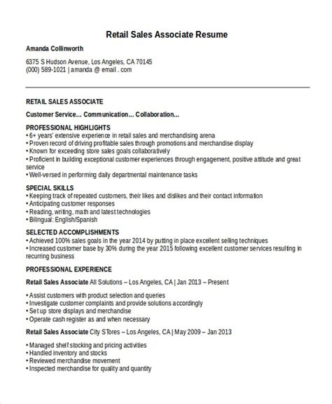 Sales Associate Resume Template 8 Free Word Pdf Document Download Free And Premium Templates