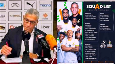 OFFICIAL CHRIS HUGHTON NAMES HIS FINAL 27 BLACK STARS SQUAD FOR AFCON