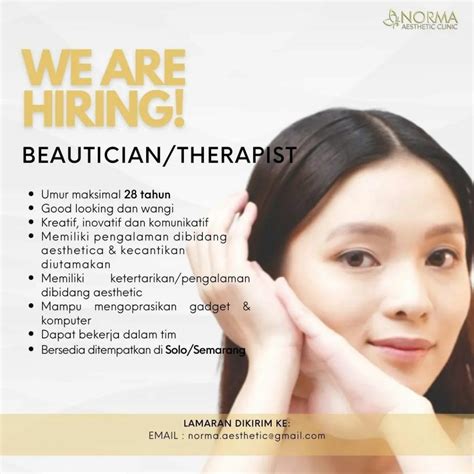 Lowongan Kerja November 2022 Team Norma Aesthetic Clinic Di Solo INFO