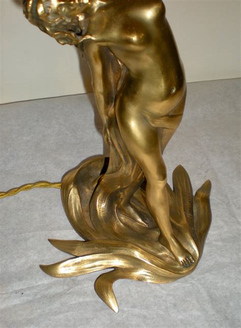 Proantic Mutinerie Lampe Sculpture Art Nouveau Jonchery