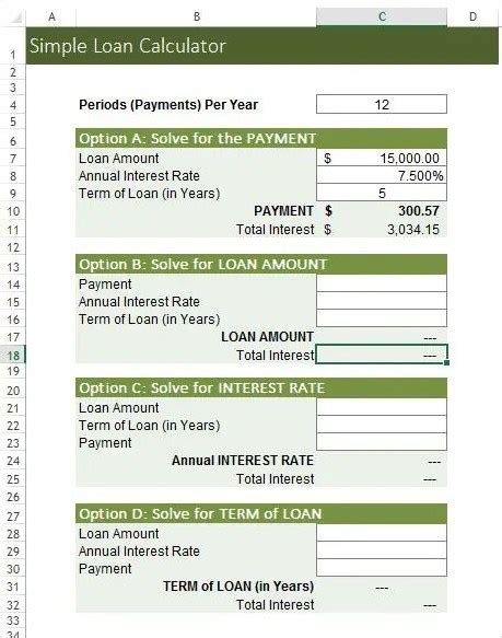 Free Printable Personal Loan Calculator Template [Excel]