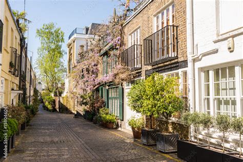 Elegant Houses In A Small Exclusive Mews With Cobble Stone Street In