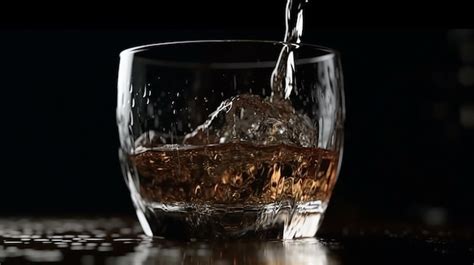 Premium Ai Image Slowmotion Animation Of Liquor Pouring Into Glass