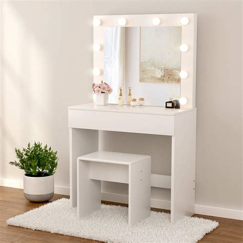 Mecor Makeup Vanity Table W10 Led Lights Mirrorvanity Set With Stool