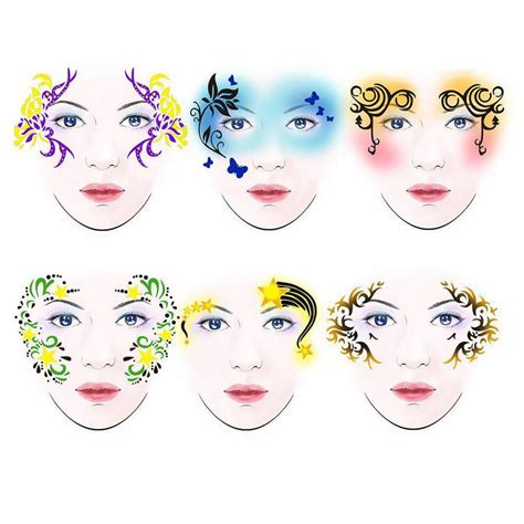 Amazon SoarUp Face Paint Stencils 7styles Set Reusable Body