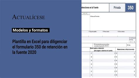 Plantilla En Excel Para Diligenciar El Formulario De Retenci N En