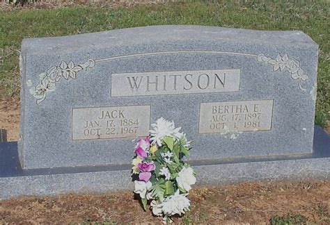 Ernest Jackson Jack” Whitson 1882 1967 Find A Grave Memorial