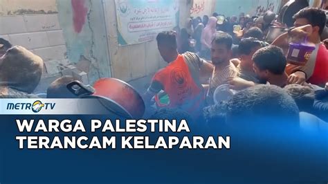 Warga Palestina Berebut Makanan Di Kamp Pengungsian Rafah YouTube