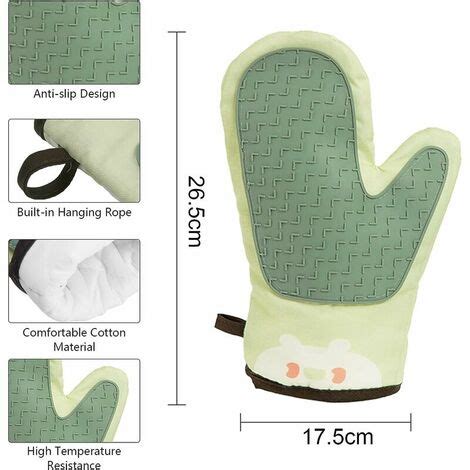 1 Paire Gants de Four Gants de Cuisine en Silicone Résistant à la