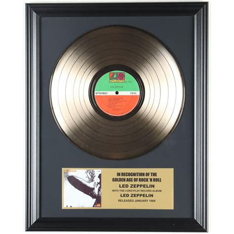 Led Zeppelin "Led Zeppelin I" Custom Framed Gold Vinyl Record Album ...