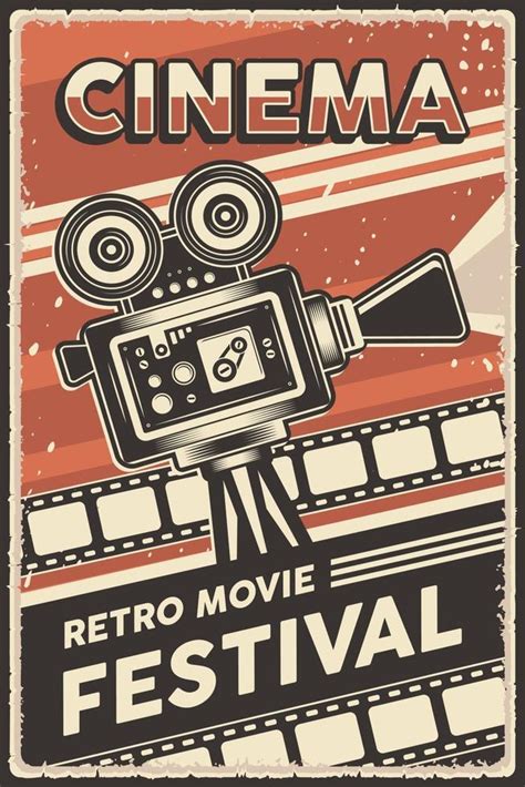 Cartel Del Festival De Cine Retro De Cine 2076493 Vector En Vecteezy