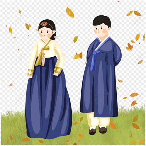 Cute Hanbok Character Elementshand Drawingbuildingsite Png Picture