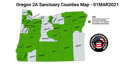 New Oregon Second Amendment Sanctuary State Map Update 01MAR2021 ...