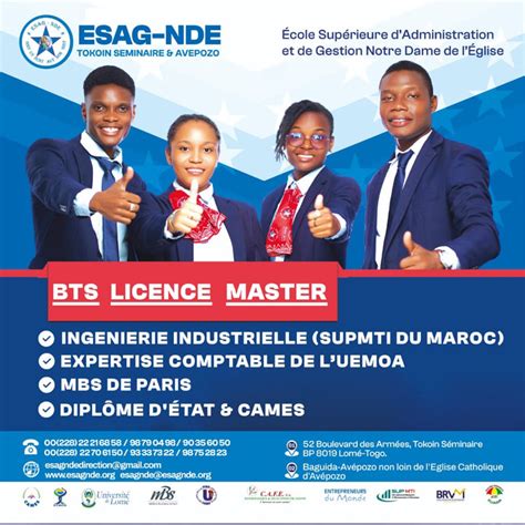 ESAG NDE ECOLE SUPERIEURE D ADMINISTRATION ET DE GESTION NOTRE DAME DE