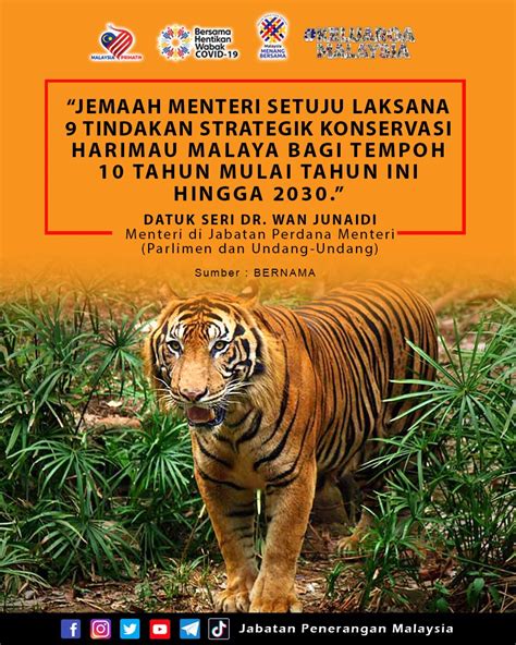 JEMAAH MENTERI SETUJU LAKSANA 9 TINDAKAN STRATEGIK KONSERVASI HARIMAU