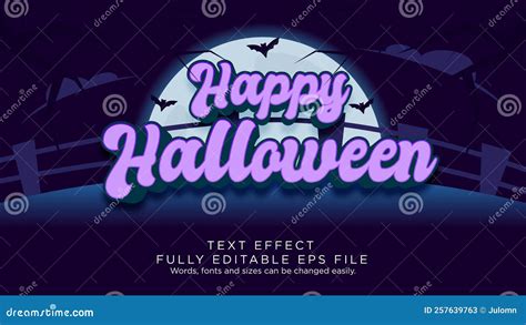 Tipo De Letra De Efecto De Texto De Halloween Feliz Stock De