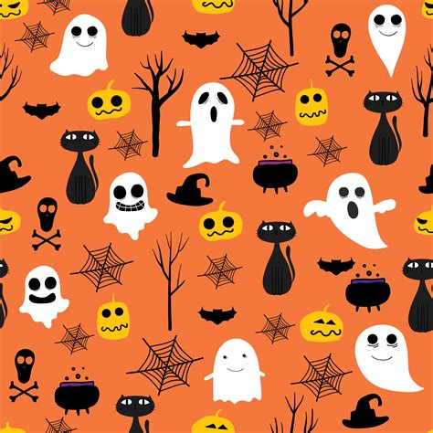 Halloween Seamless Pattern Background Vector Art At Vecteezy