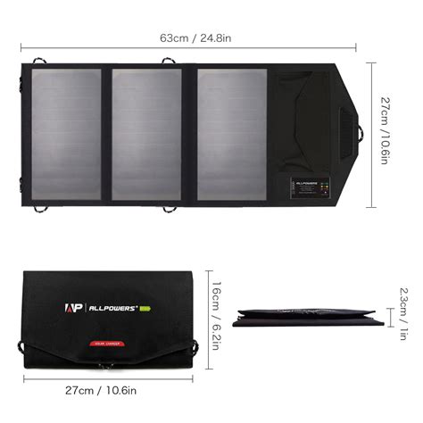 Allpowers Solar Panel 21w 5v Solar Charger Portable Solar Battery Chargers Charging For Phone