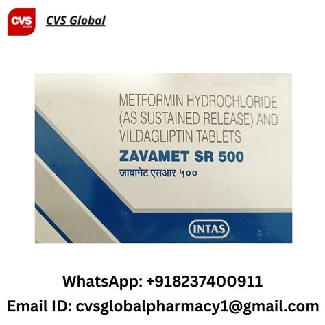 Zavamet SR Tablet Metformin Vildagliptin 500mg 1000mg Packaging