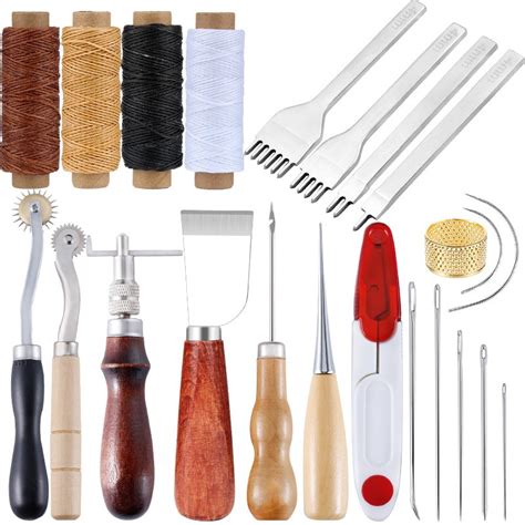 Professional Leather Craft Tools Kit Hand Sewing Stitching Punch