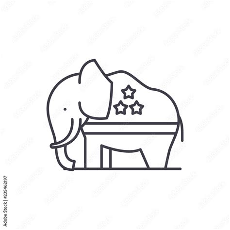 Republican Elephant Line Icon Concept Republican Elephant Vector Linear Illustration Sign